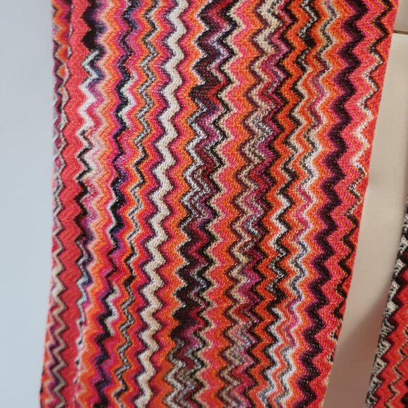 NWT Womens Missoni Multicolor Viscose Chevron Fringed Wrap Scarf Shawl OS - Picture 10 of 15